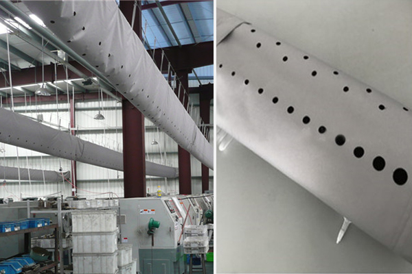 纖維織物布袋風(fēng)管，通風(fēng)管，索斯風(fēng)管，激光沖孔切割工藝